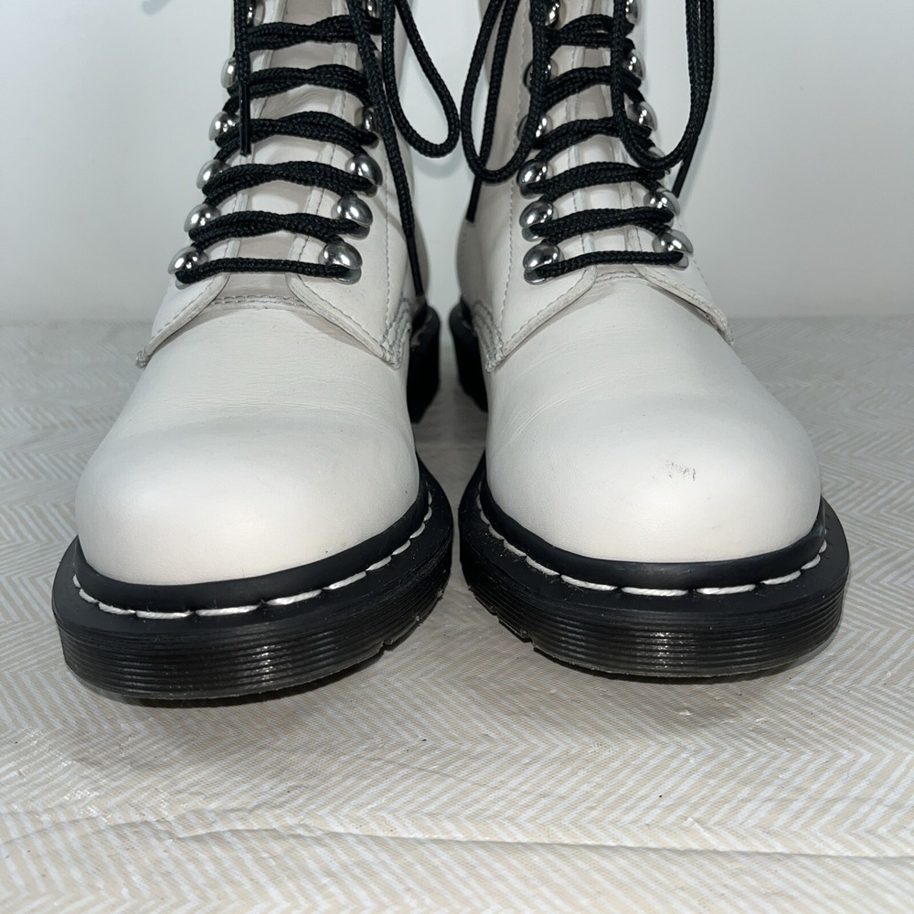 Dr Martens Womens 1460 Pascal HDW Sz 8 White Combat Comfort Retro Y2K 90s Grunge - Picture 3 of 16